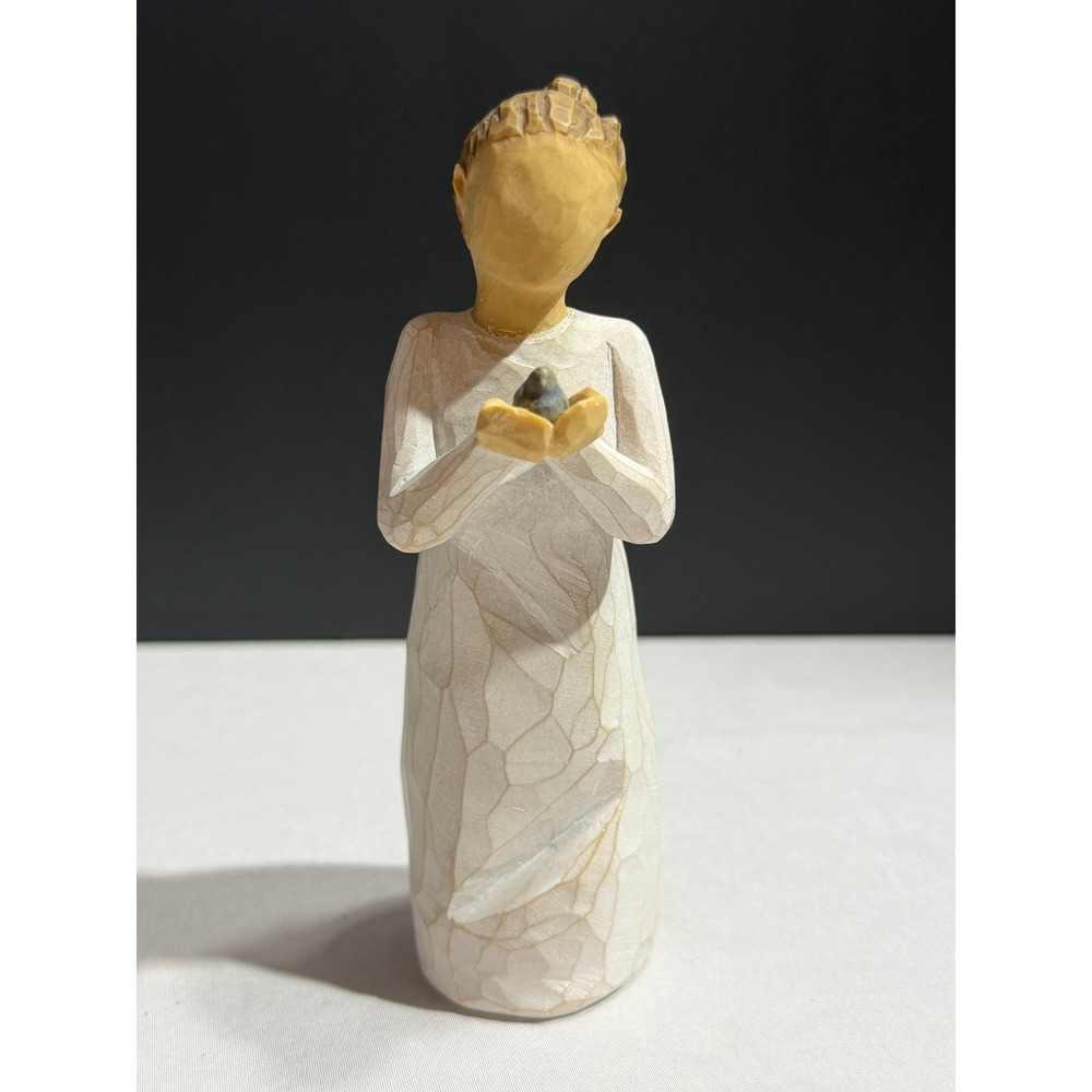 Willow Tree Nurture Figurine Susan Lordi DEMDACO Girl Holding Bird 2015